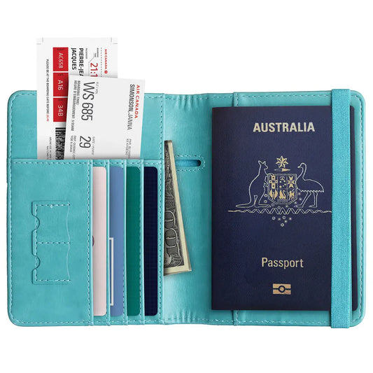 RFID Australian Passport Wallet Travel Passport ID Card Wallet Holder Cover RFID Blocking PU Leather Purse Case AU