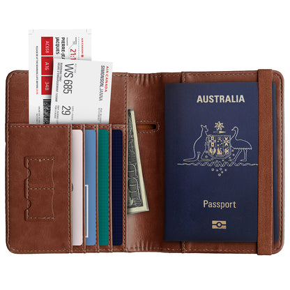 RFID Australian Passport Wallet Travel Passport ID Card Wallet Holder Cover RFID Blocking Leather Purse Case AU