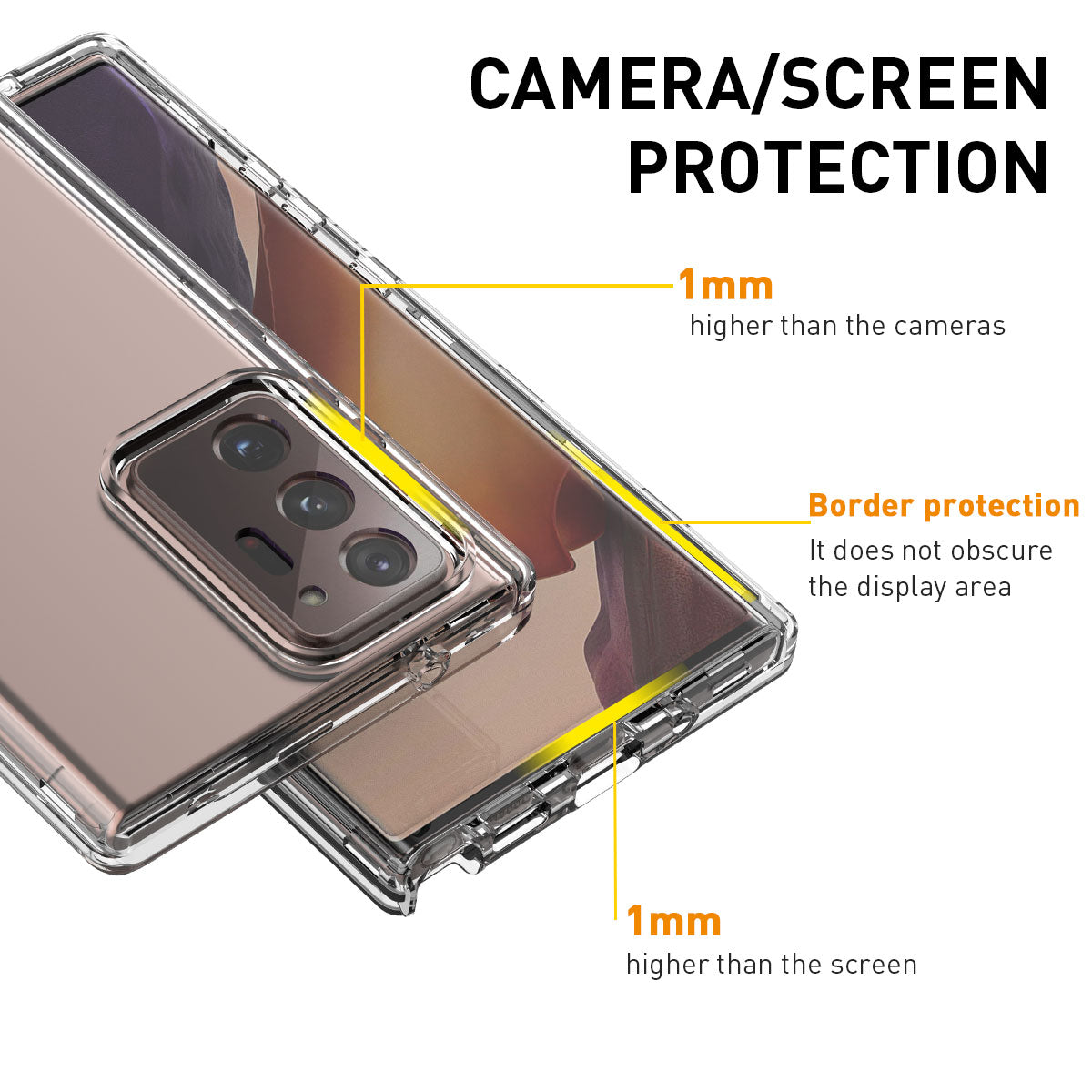 Clear Shockproof Heavy Duty Case with Hard Protection for Samsung Galaxy Note 20 Ultra