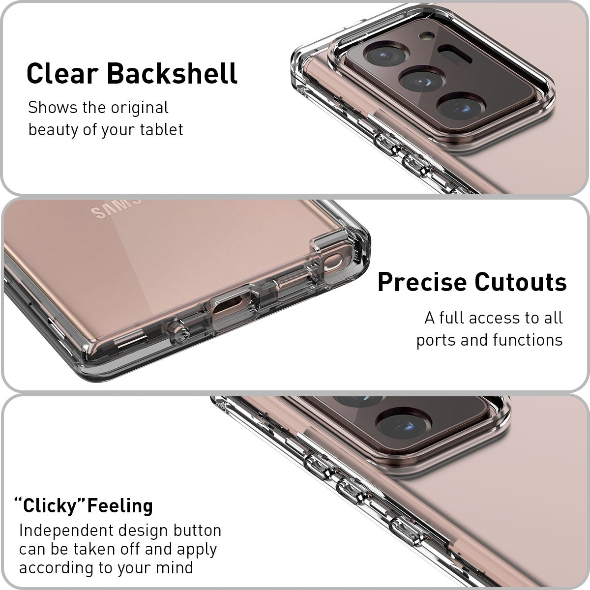 Clear Shockproof Heavy Duty Case with Hard Protection for Samsung Galaxy Note 20 Ultra