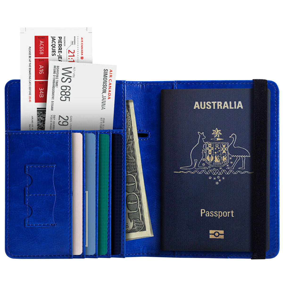 RFID Australian Passport Wallet Travel Passport ID Card Wallet Holder Cover RFID Blocking Leather Purse Case AU