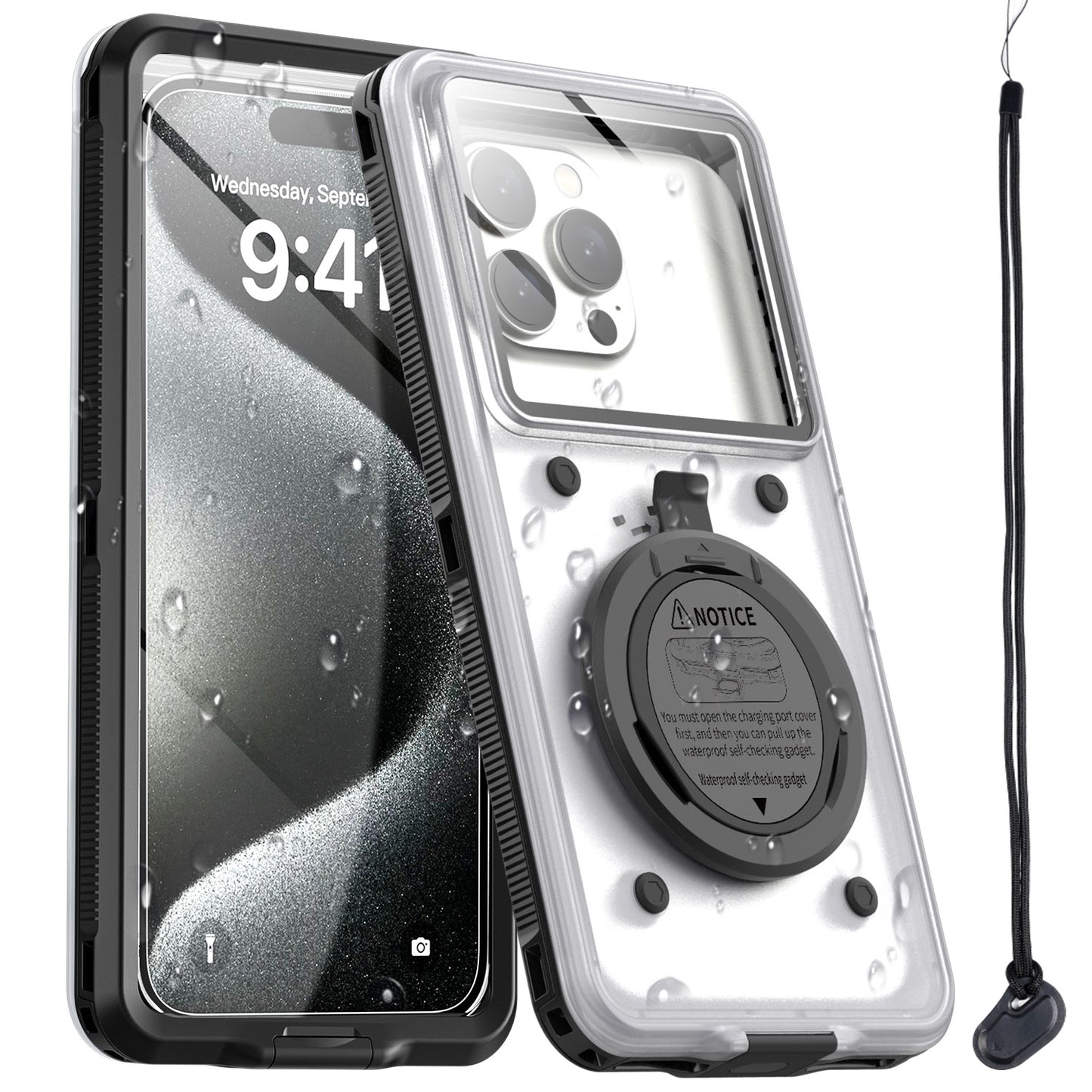 AICase Waterproof Universal Phone Case Self-Check Stand Diving Cover