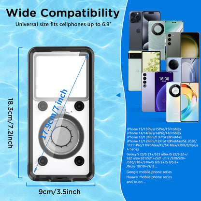 AICase Waterproof Universal Phone Case Self-Check Stand Diving Cover