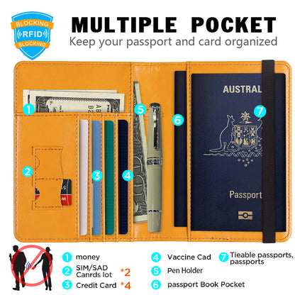 RFID Australian Passport Wallet Travel Passport ID Card Wallet Holder Cover RFID Blocking Leather Purse Case AU