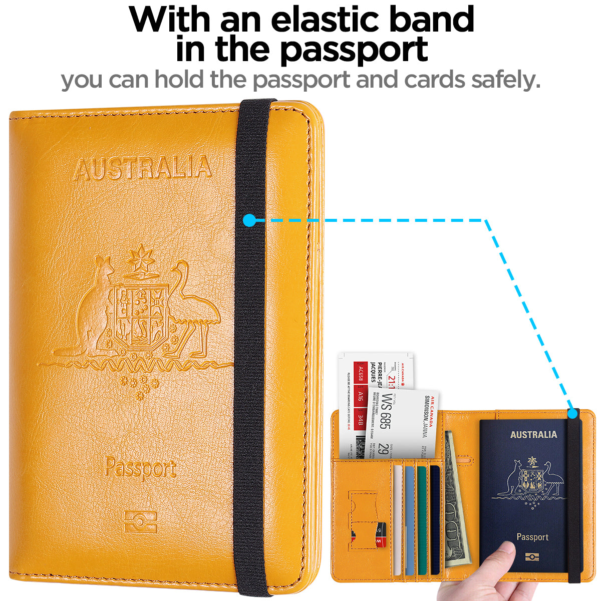 RFID Australian Passport Wallet Travel Passport ID Card Wallet Holder Cover RFID Blocking Leather Purse Case AU