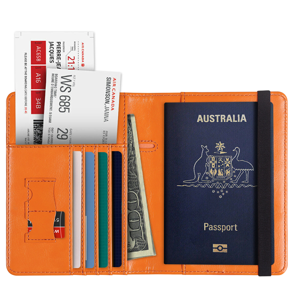 RFID Australian Passport Wallet Travel Passport ID Card Wallet Holder Cover RFID Blocking Leather Purse Case AU