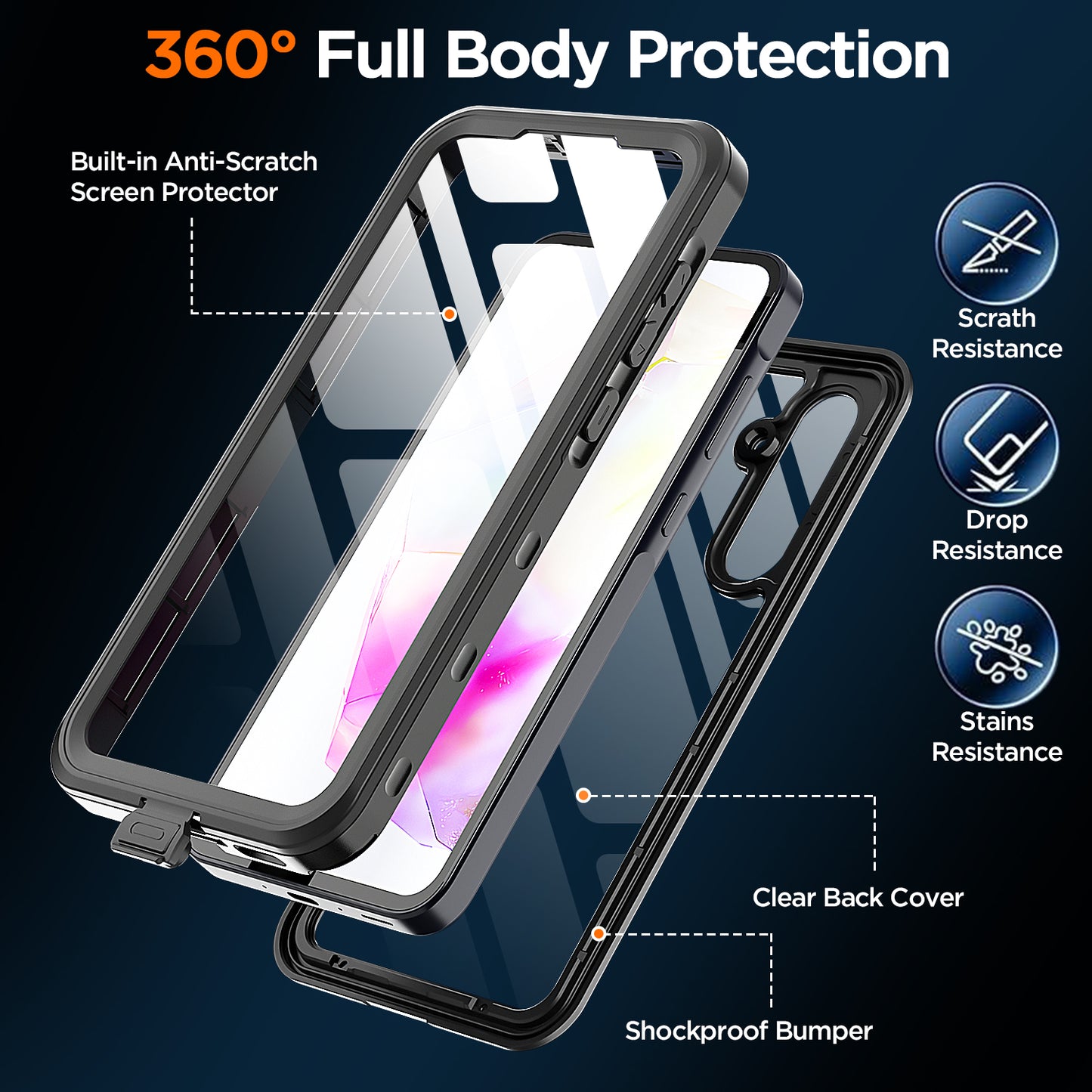 Waterproof Shockproof Heavy Duty Case with Strap for Samsung Galaxy A35 5G