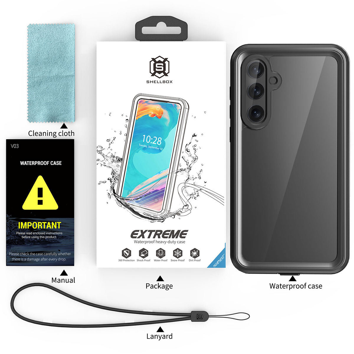 Waterproof Shockproof Heavy Duty Case with Strap for Samsung Galaxy A35 5G